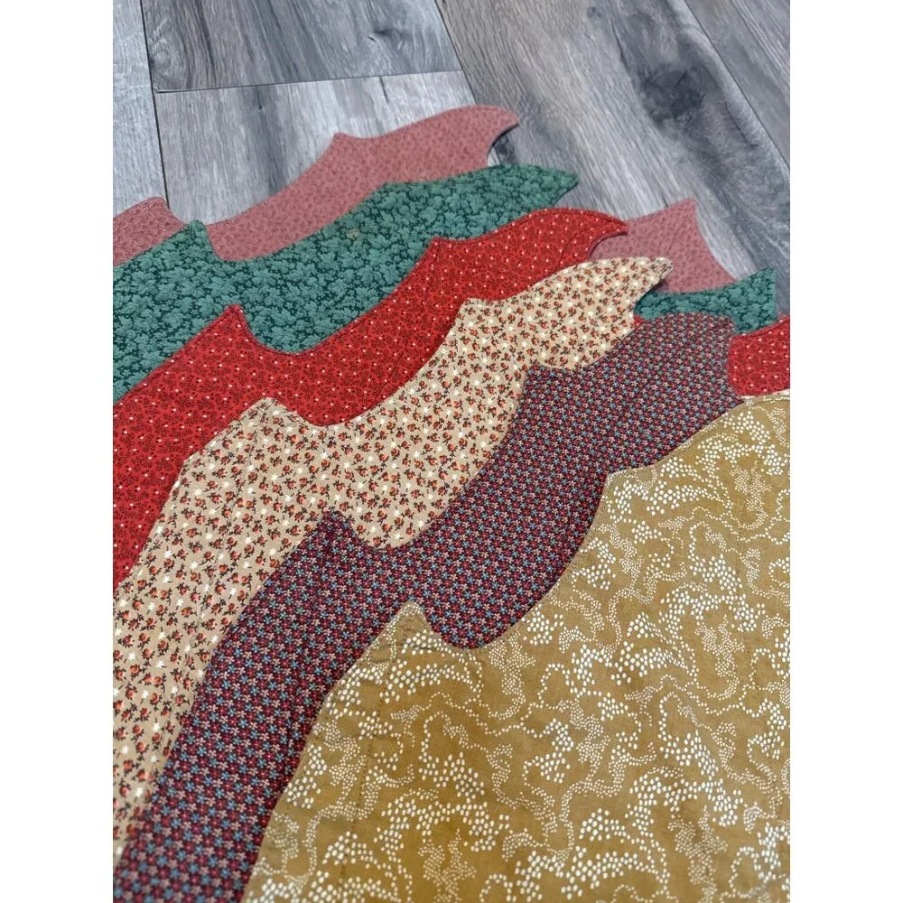 Quilt Leaves 7 Fabric Cutouts Set 6 Placemats In Assorted Autumn Colors With Var